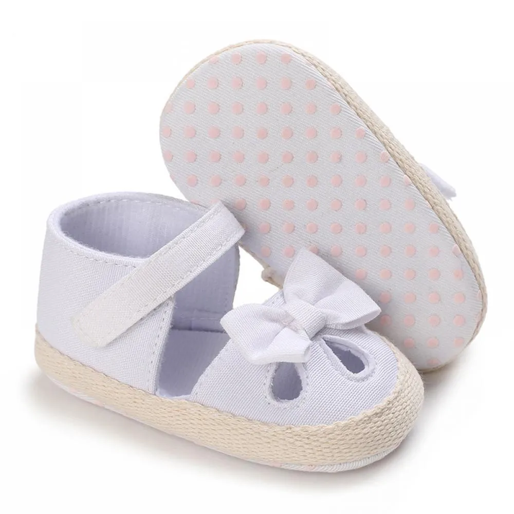 0-1Y Newborn Baby Girls Shoes Solid Bow Leopard Flats Spanish Baby Shoes