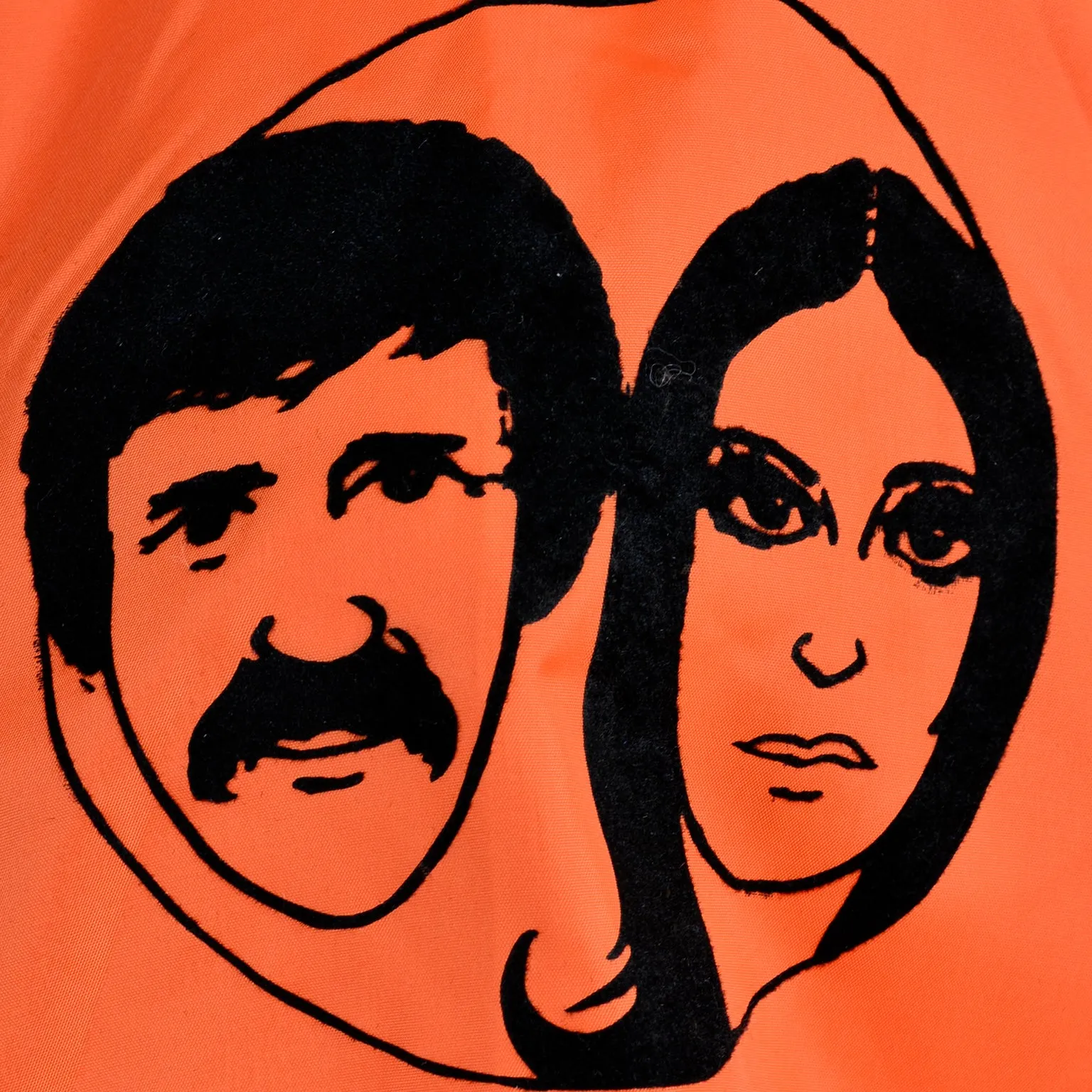 1971 Sonny and Cher Comedy Hour Orange Nylon Jacket w Hood