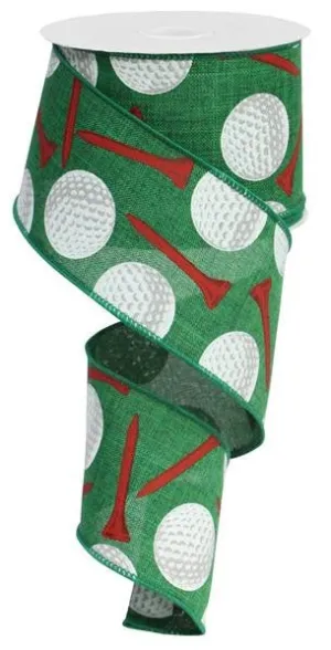 2.5" Golf Ball Ribbon: Green