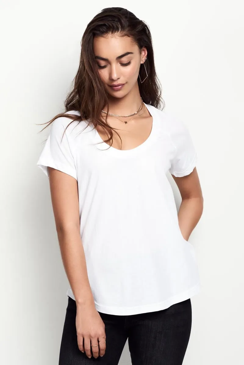 5 x Bonds Womens Scoop Neck Tee T-Shirt Top Cotton White