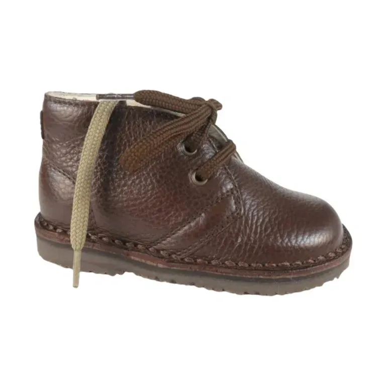 522 - Brown Soft Leather Lace for Toddler/Boy/Girl by London Kids