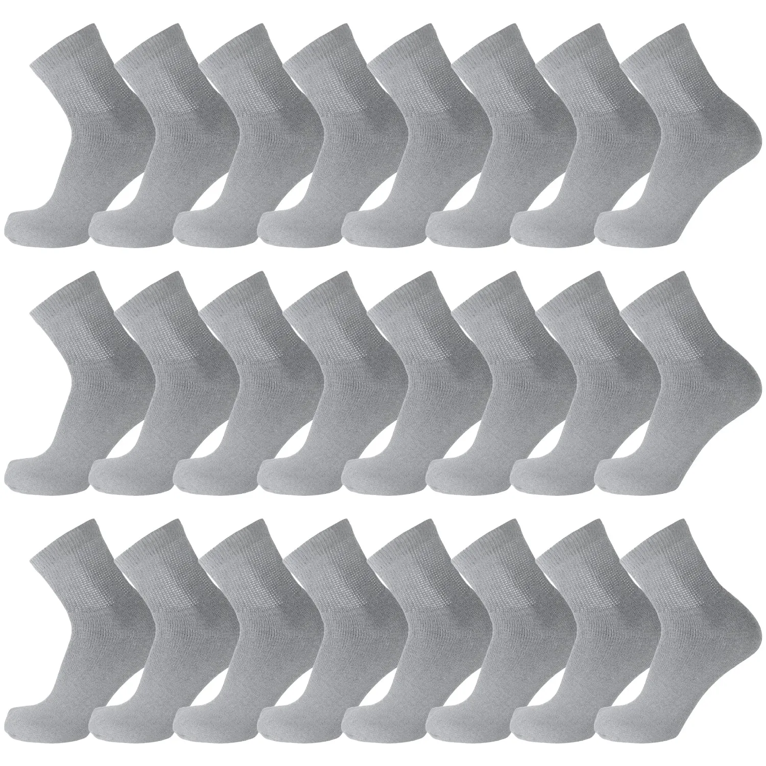 60 Pairs of Diabetic Low Cut Athletic Sport Ankle Socks (Grey)