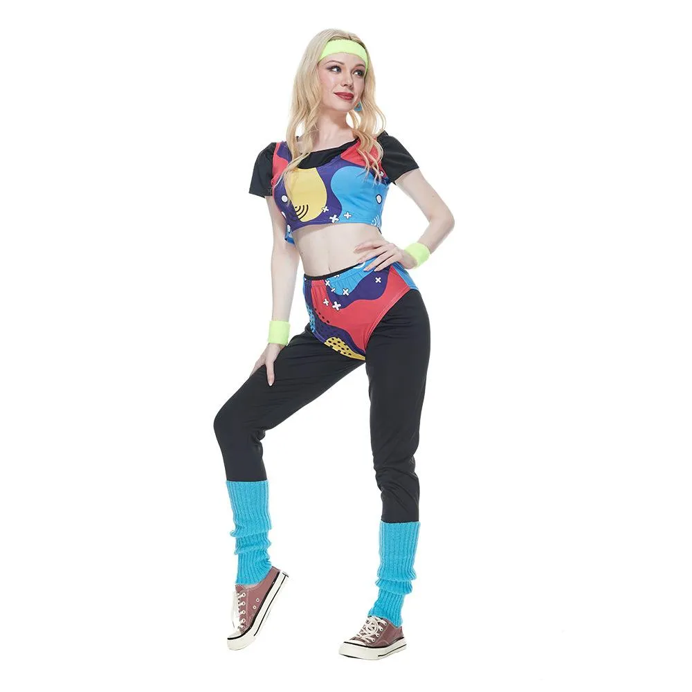 80s Retro Disco Hip Hop Sports Suit Halloween Costume Dance Outfit