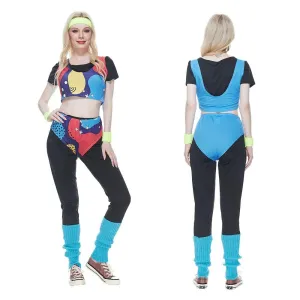 80s Retro Disco Hip Hop Sports Suit Halloween Costume Dance Outfit