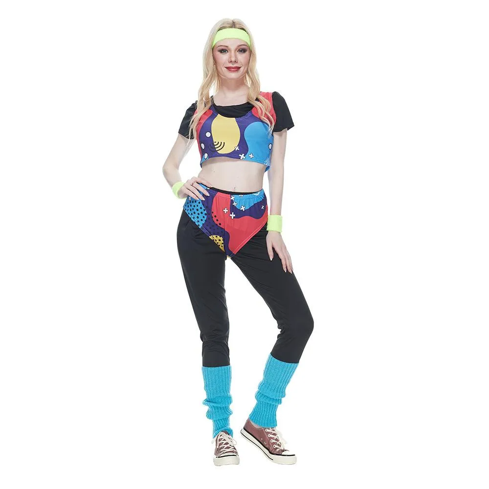 80s Retro Disco Hip Hop Sports Suit Halloween Costume Dance Outfit