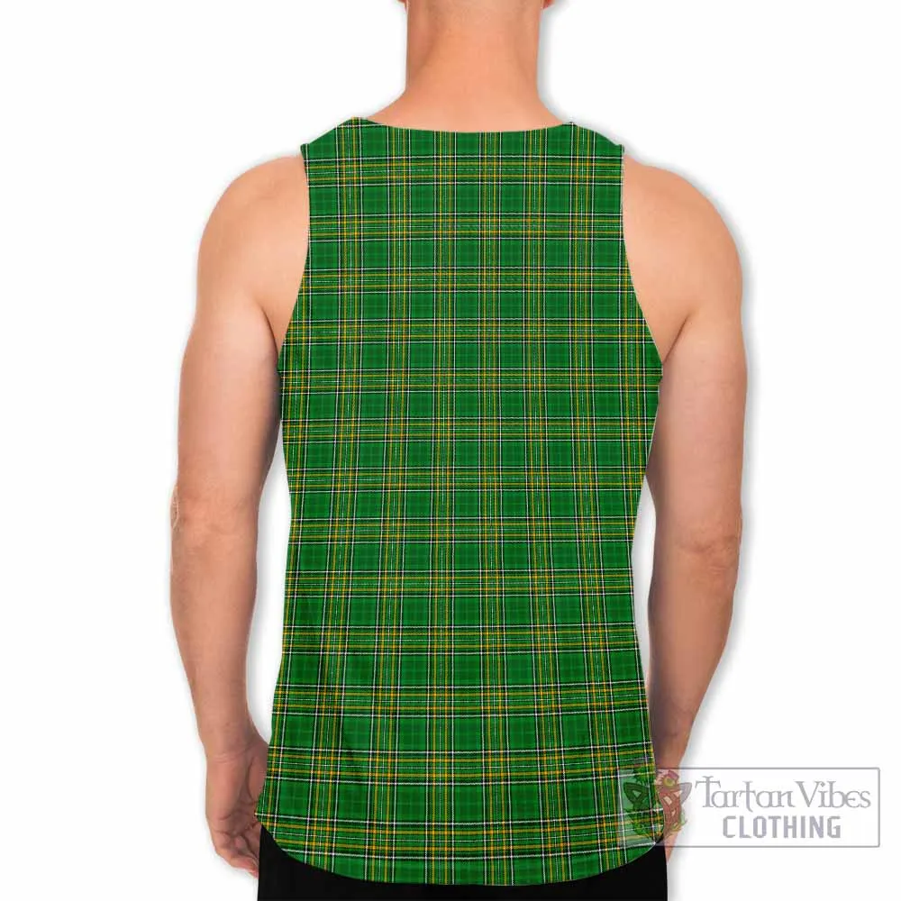 Adams Irish Clan Tartan Men's Tank Top with Coat of Arms