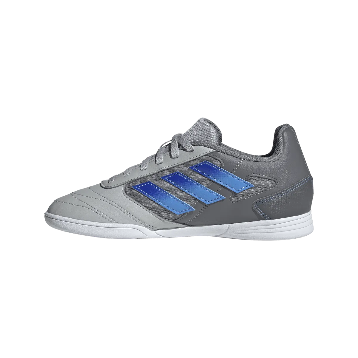 adidas Super SALA II Junior Indoor Soccer Shoes IE7560 Grey Two/Lucid Blue/Blue Burst