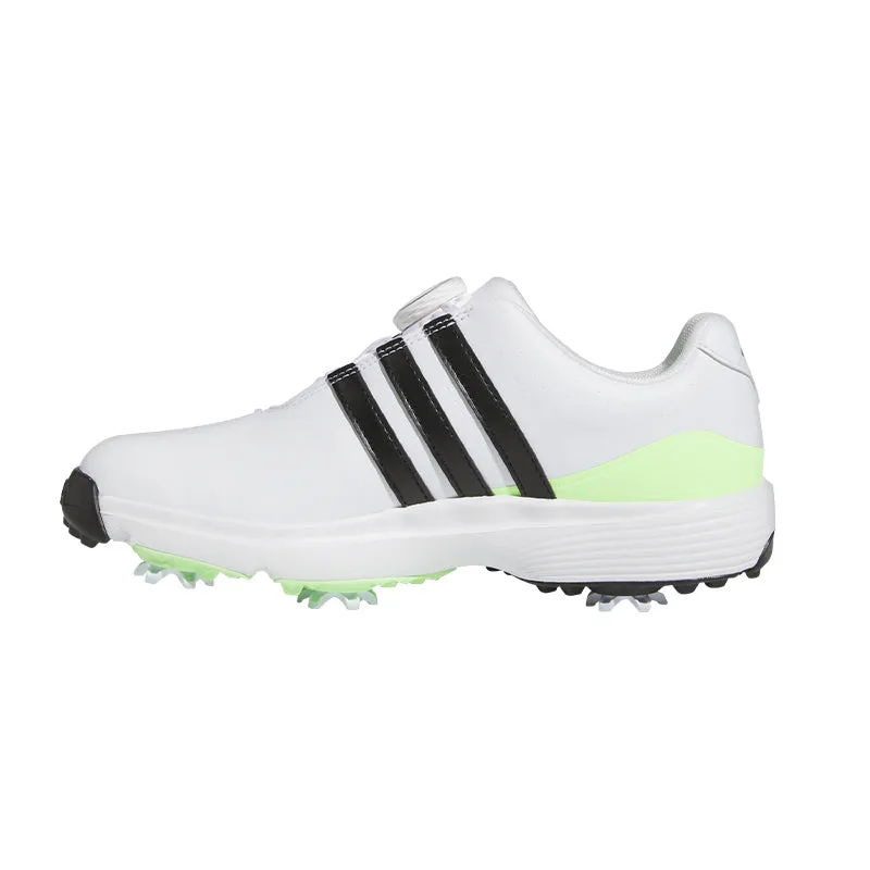 ADIDAS Tour360 BOA Junior Spiked Shoes (White/Black/Green)