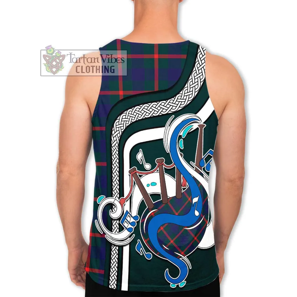 Agnew Tartan Men's Tank Top with Epic Bagpipe Style