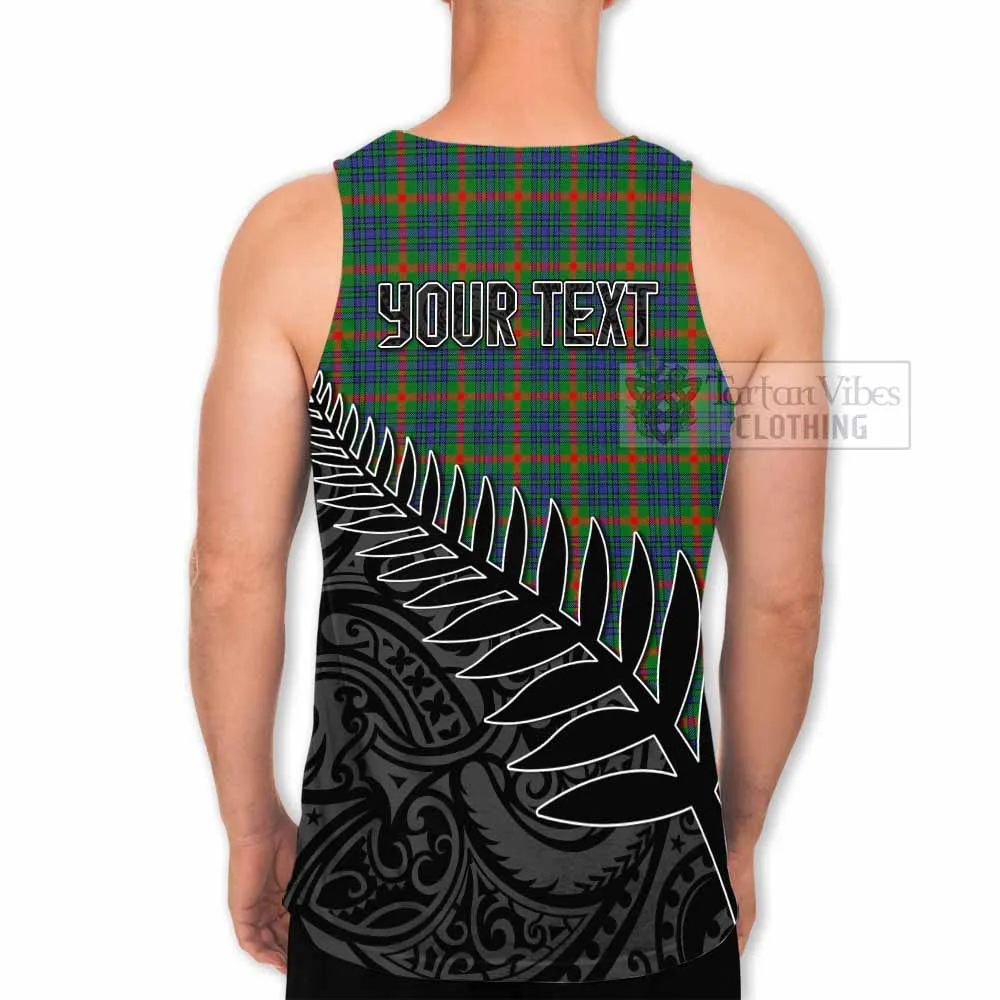 Aiton Crest Tartan Men's Tank Top with New Zealand Silver Fern Half Style