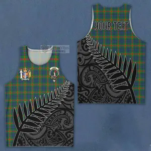 Aiton Crest Tartan Men's Tank Top with New Zealand Silver Fern Half Style