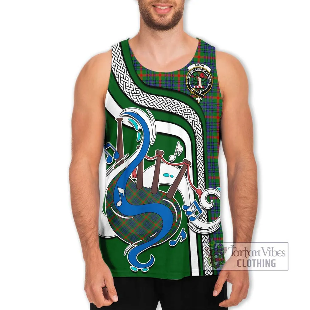 Aiton Tartan Men's Tank Top with Epic Bagpipe Style