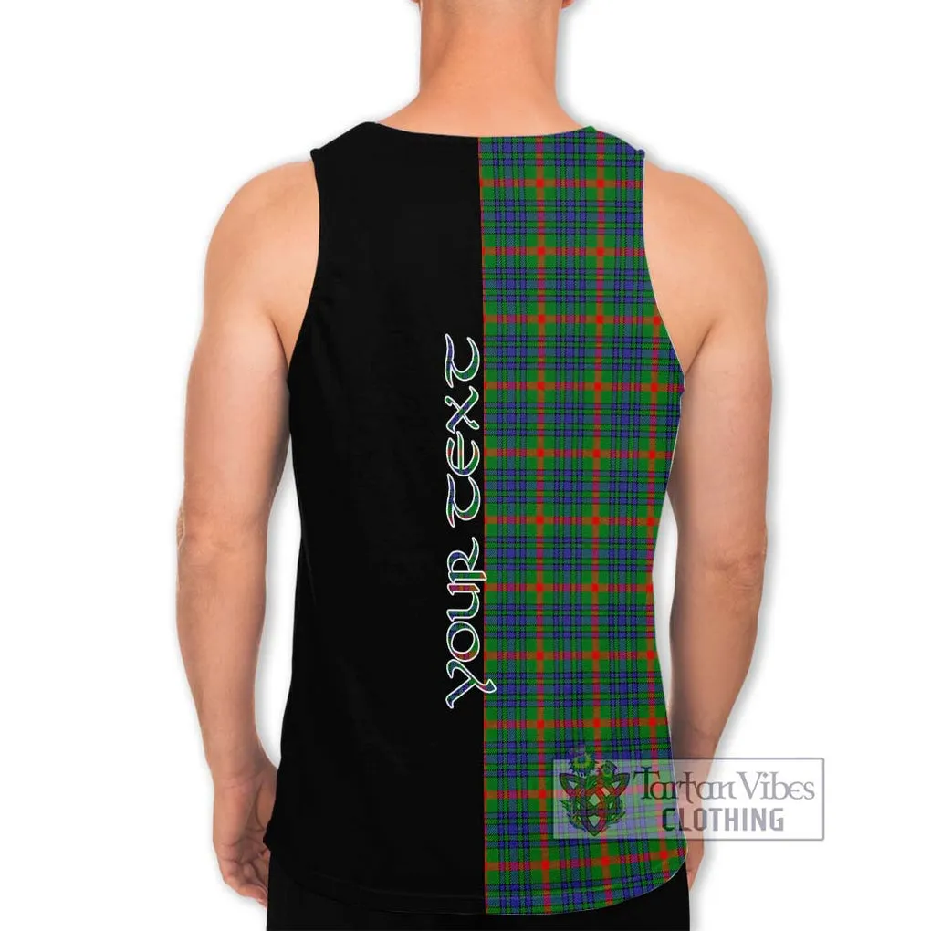 Aiton Tartan Men's Tank Top with Family Crest and Half Of Me Style