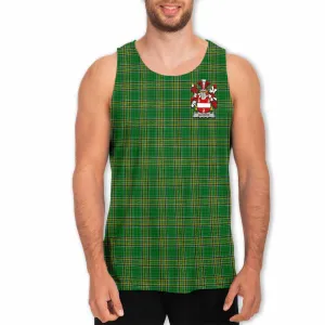 Alcock Irish Clan Tartan Men's Tank Top with Coat of Arms