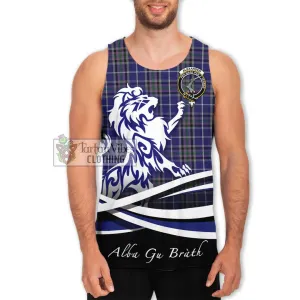 Alexander of Menstry Tartan Men's Tank Top with Alba Gu Brath Regal Lion Emblem