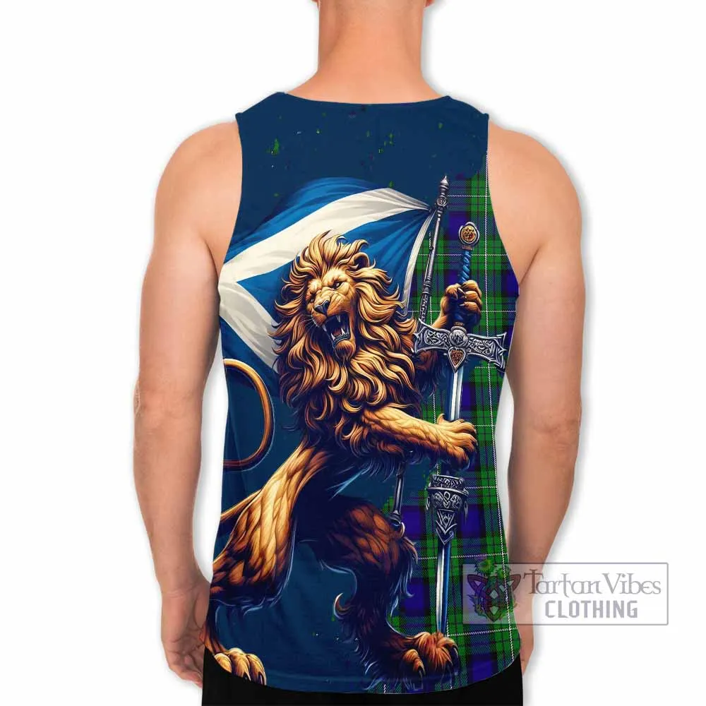 Alexander Tartan Family Crest Men's Tank Top with Scottish Majestic Lion