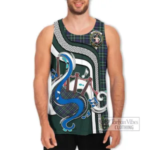 Allardice Tartan Men's Tank Top with Epic Bagpipe Style