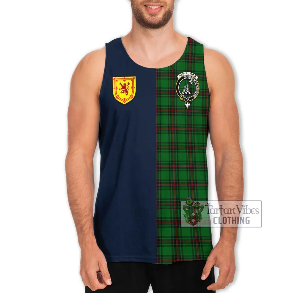 Anstruther Tartan Men's Tank Top Alba with Scottish Lion Royal Arm Half Style