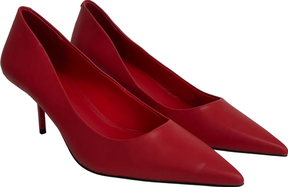 ASOS Snatched Pointed Mid Heeled Court Shoes In Red UK 8 EU 41 👠