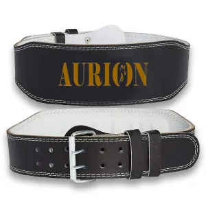 Aurion Leather Weight Lifting Belt Body Fitness Gym Back Support Extra Wide 6 INCHES (Large - 38"- 40" Waist)