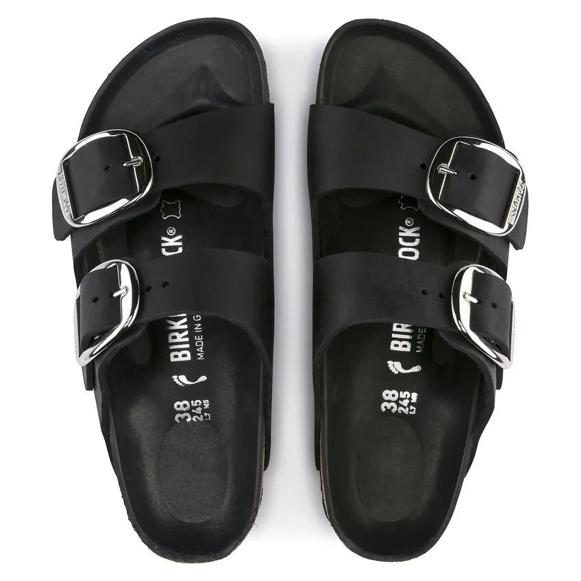 Birkenstock Women's Arizona Big Buckle Oiled Leather Sandal - Black