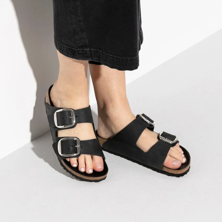 Birkenstock Women's Arizona Big Buckle Oiled Leather Sandal - Black