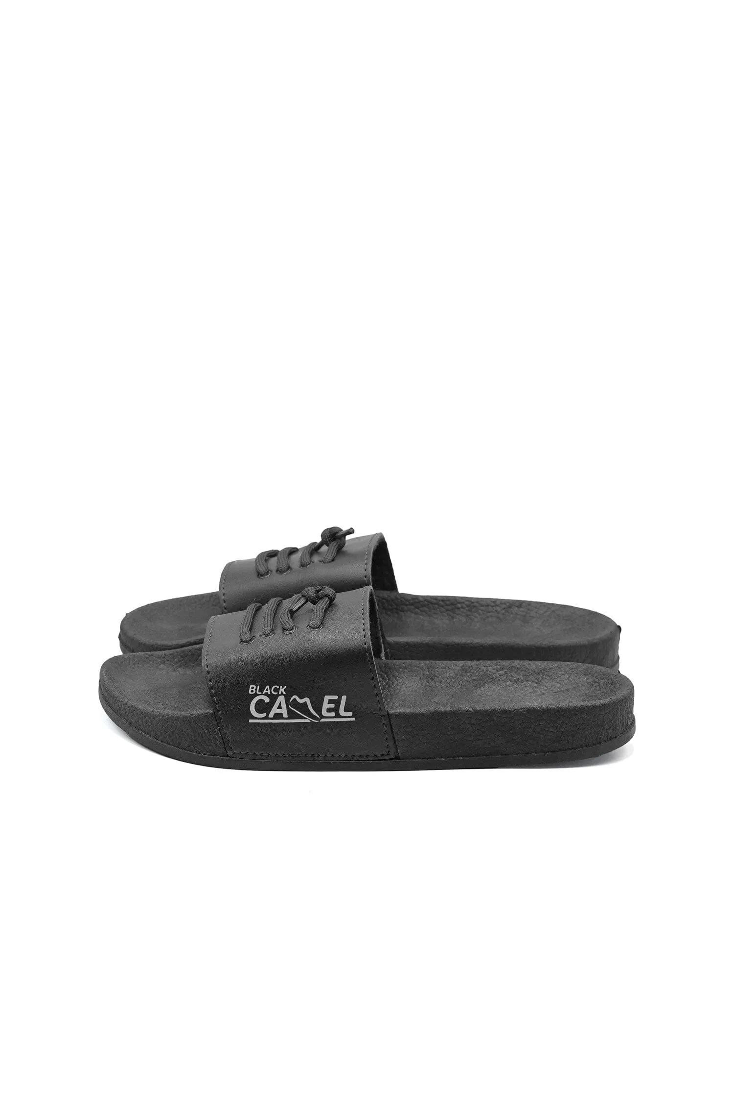 Black Camel Men's Lace-Up Design Slide Slippers