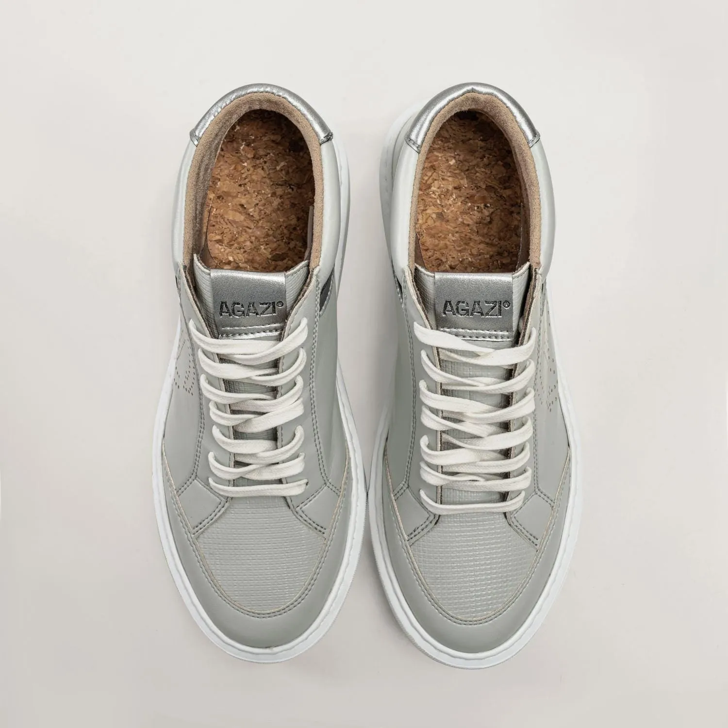 Blanka Women's Apple & Corn Leather Vegan Sneakers | Grey