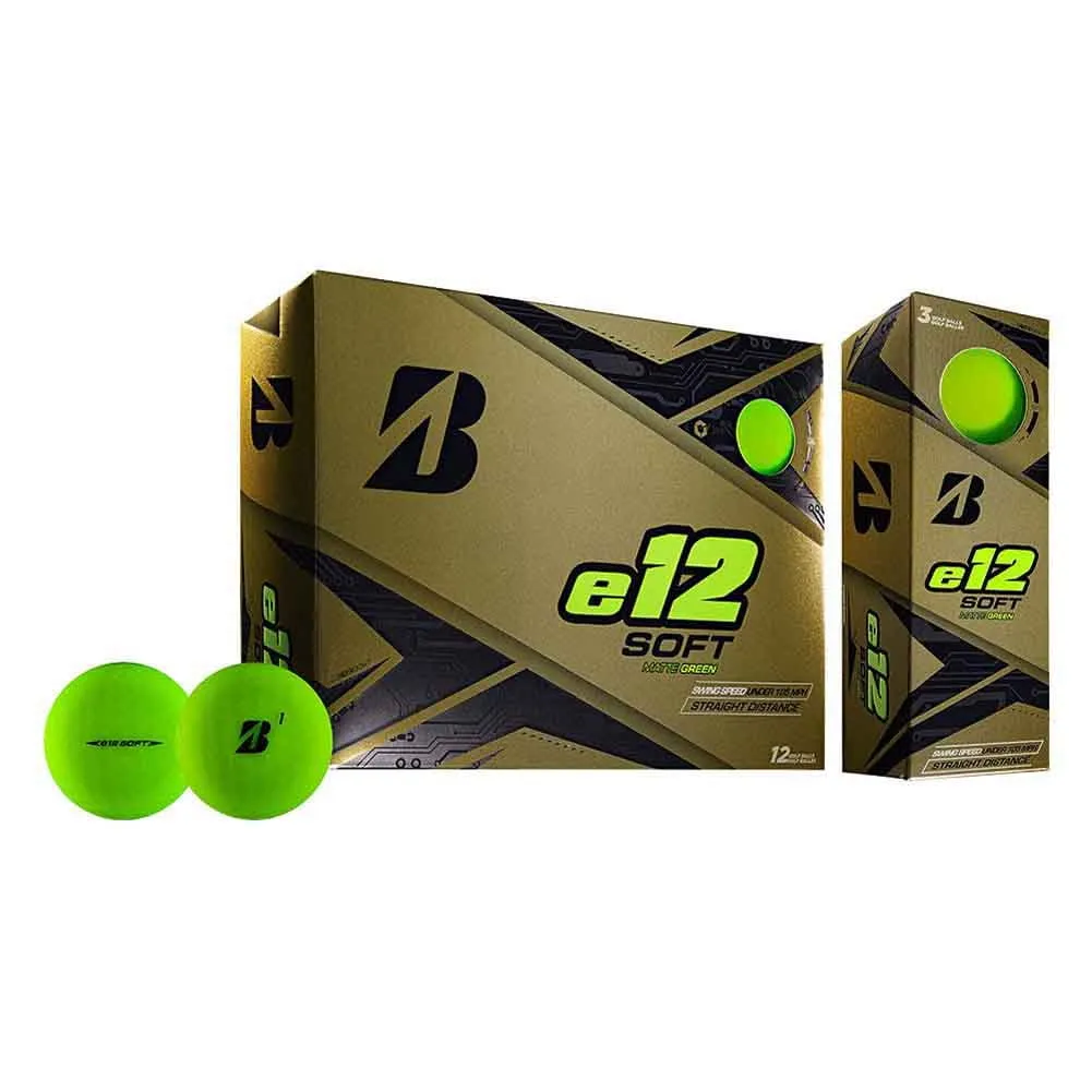 Bridgestone e12 Soft Golf Balls (12pk, MATTE GREEN, 2019) Soft E-12 NEW