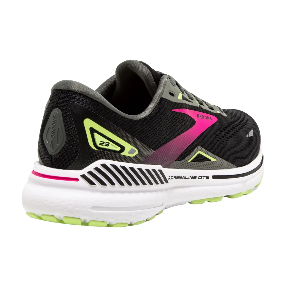 Brooks Adrenaline GTS 23 Black/Gunmetal/Sharp Green Running Shoe (Women's)