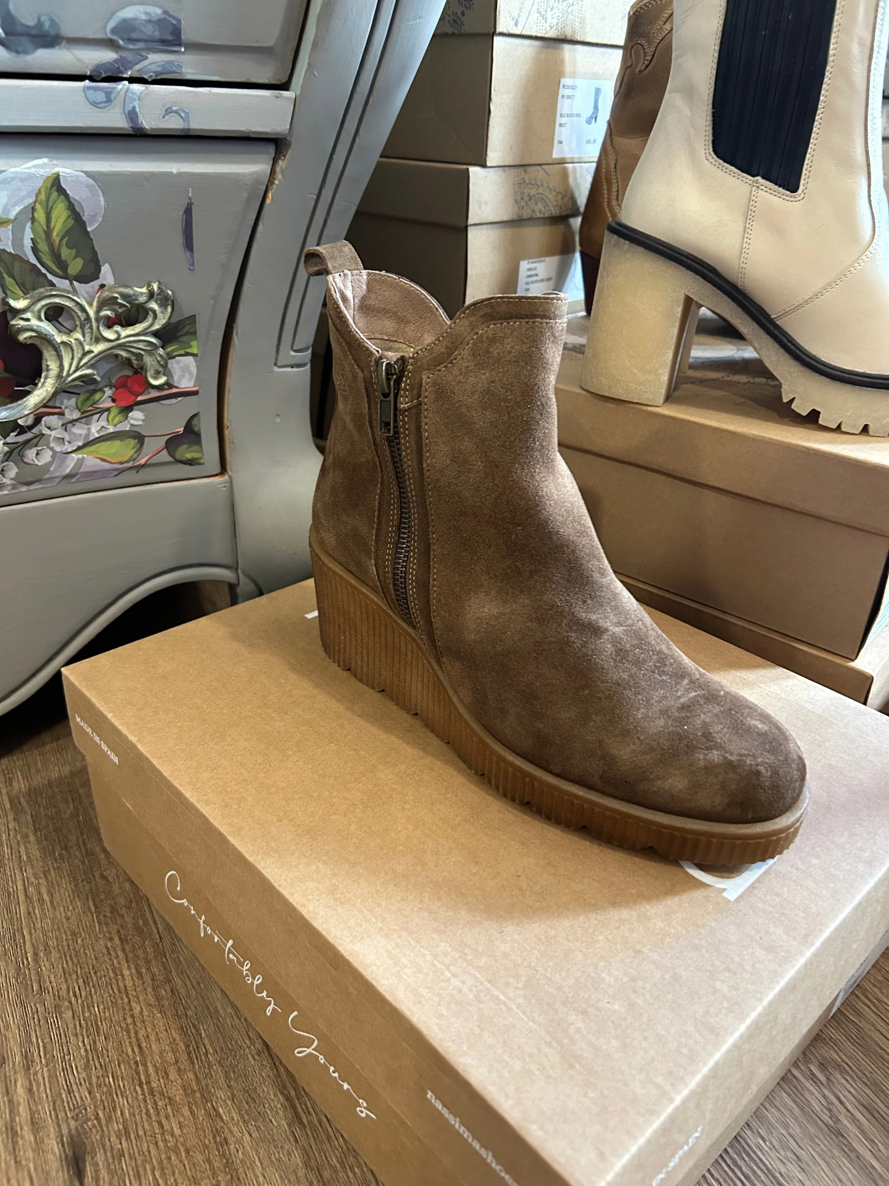 Brown Suede Bootie