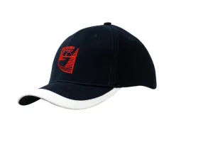 BRUSHED HEAVY COTTON CAP WITH FABRIC INSERT ON CROWN & PEAK