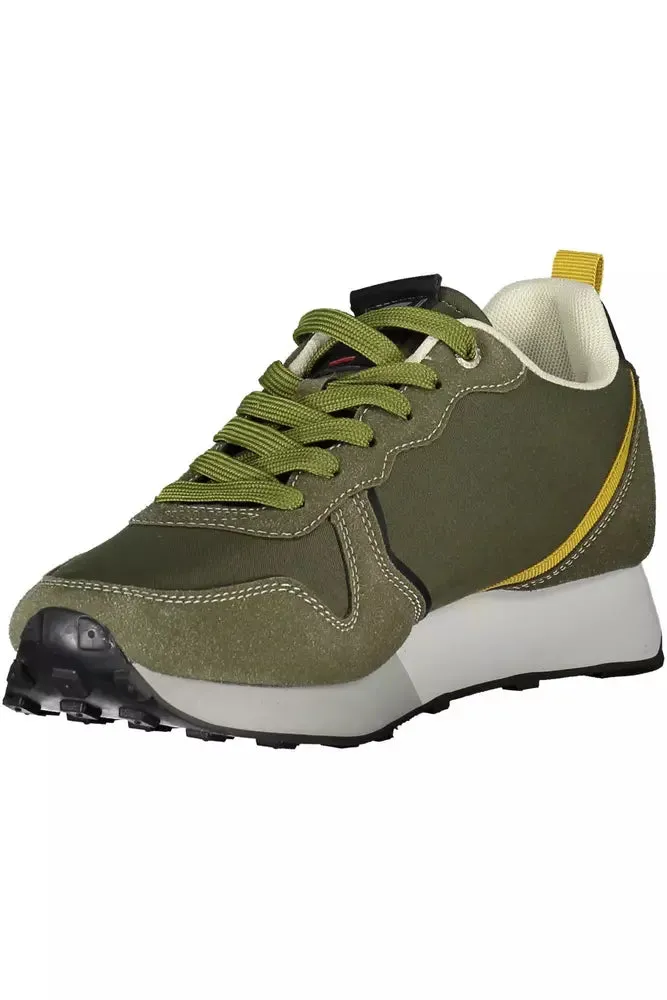 Carrera Sleek Green Sports Sneakers with Contrasting Details