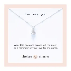 CC Sport Silver Golf Ball Charm Necklace for Little Girls & Tweens