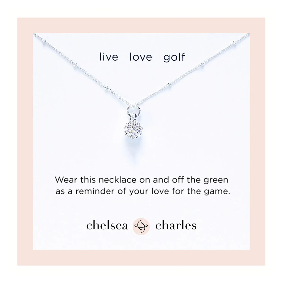 CC Sport Silver Golf Ball Charm Necklace for Little Girls & Tweens