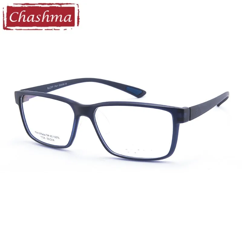 Chashma Men's Full Rim Big Square Tr 90 Titanium Sport Eyeglasses 1106