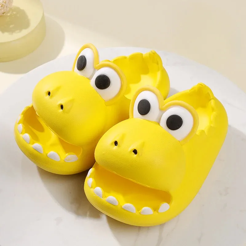 Child Summer Slippers Boy Girl Shoes Cartoon Dinosaur Slippers Home Bathroom Anti-slip Kids Stomping Shit Feeling Beach Sandals