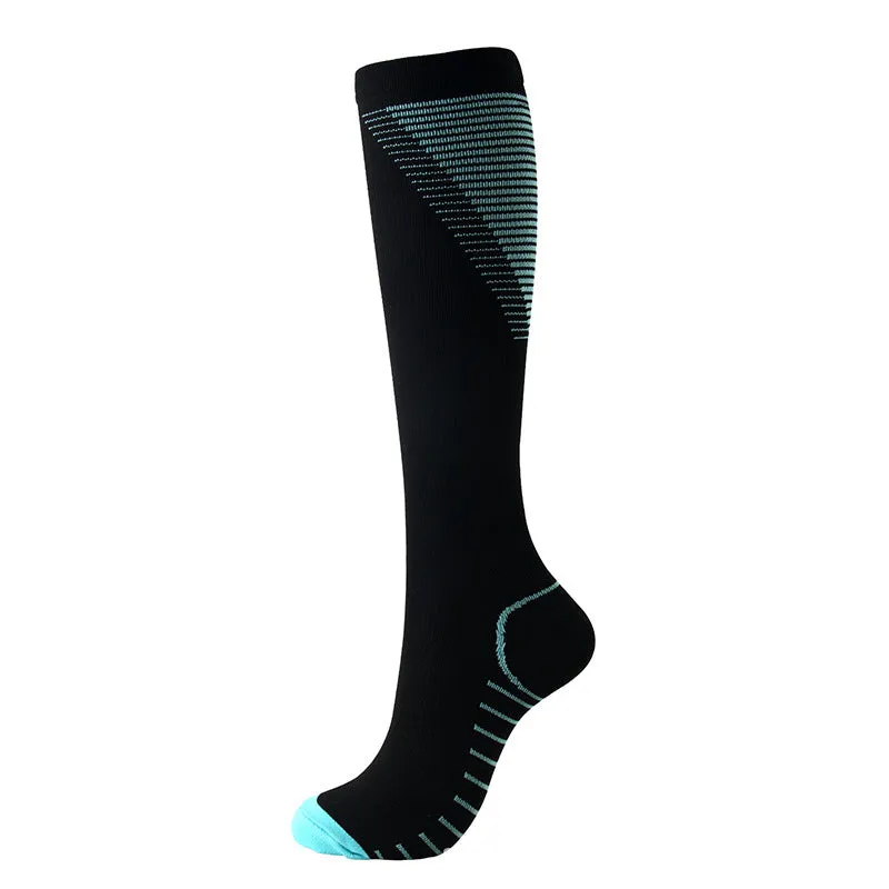 Color pattern V-shaped compression socks