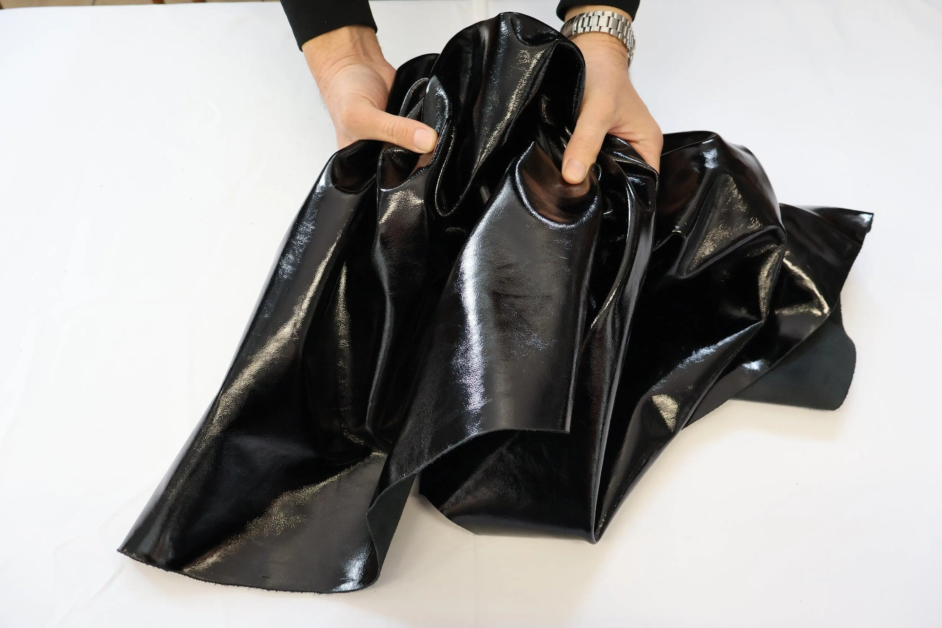 Cow Patent leather, Genuine cowhide soft and glossy leather, thickness 1,1-1,3mm(3 oz)