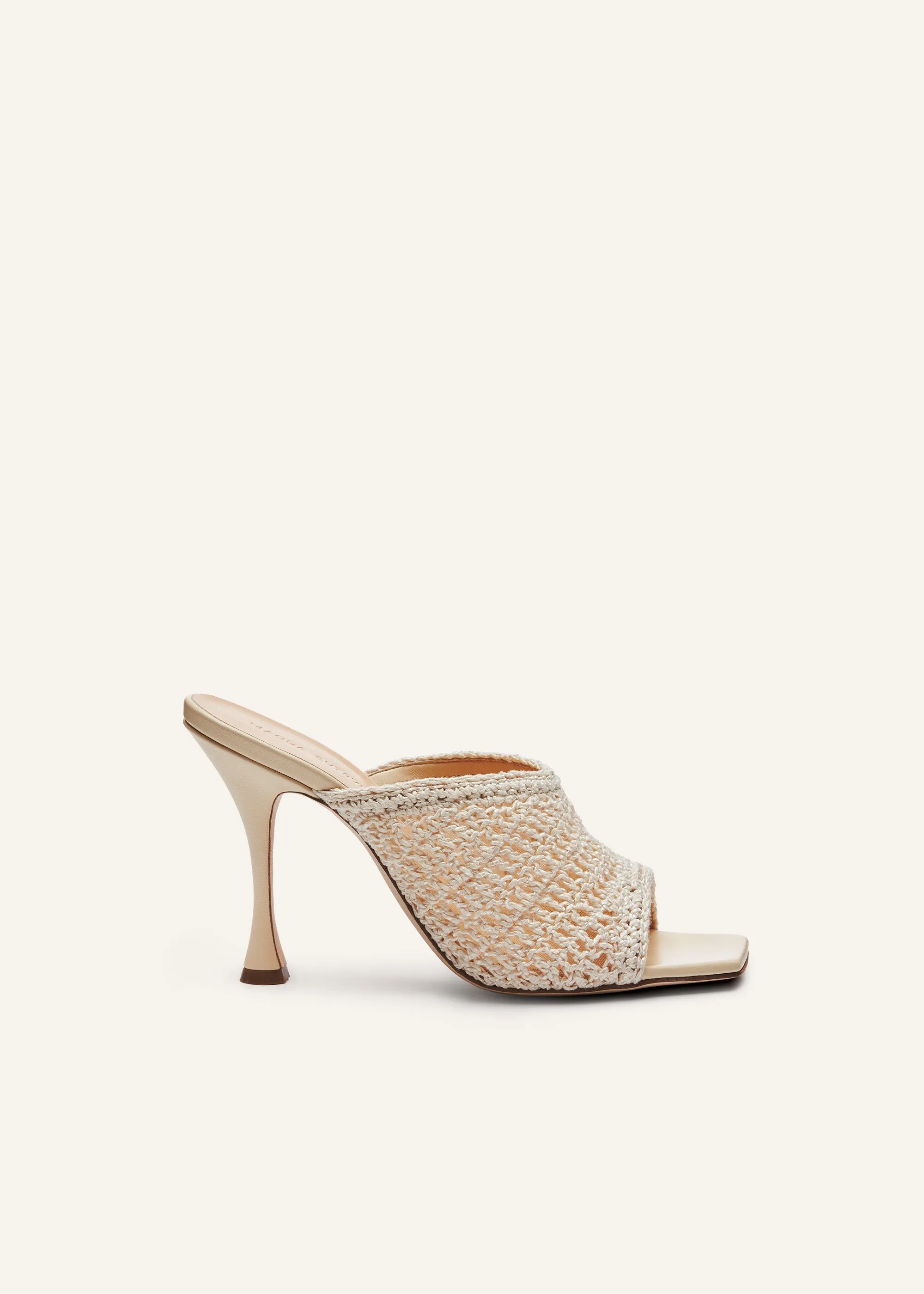Crochet mule heels in cream