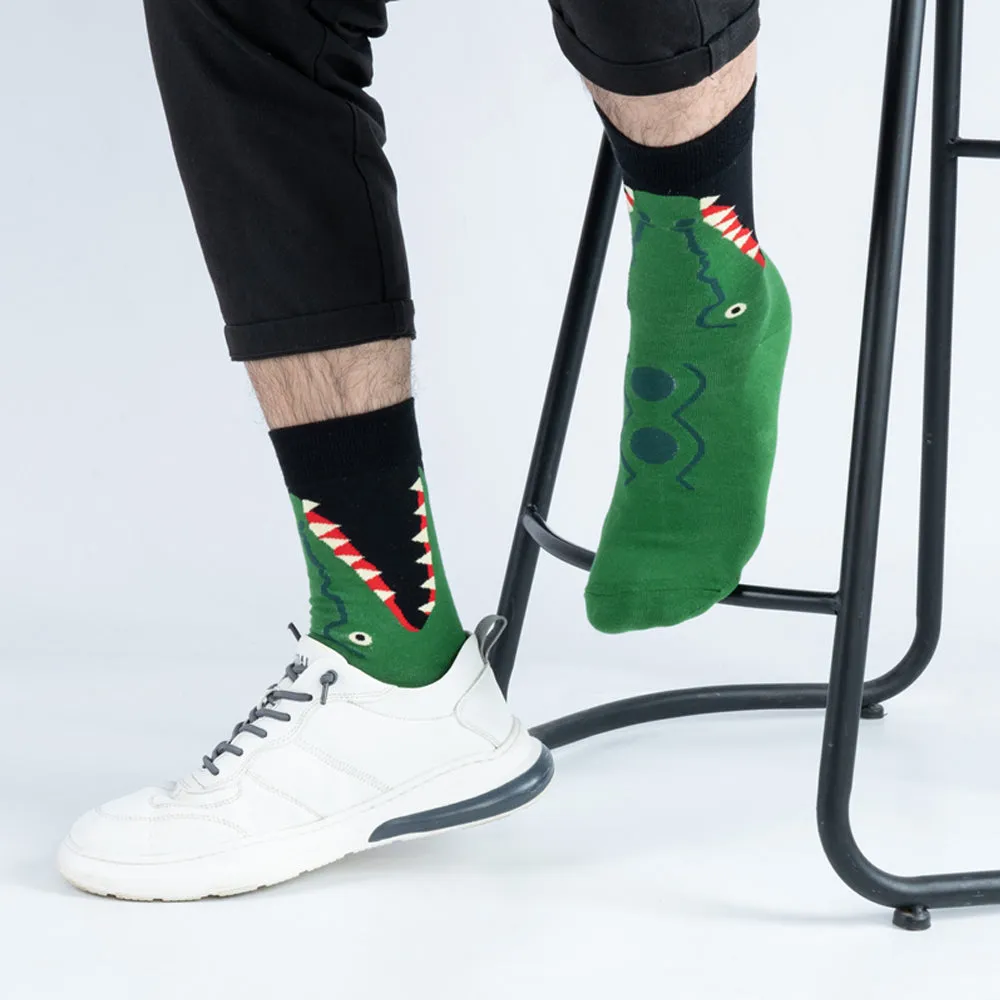 Crocodile Printed Crew Length Socks