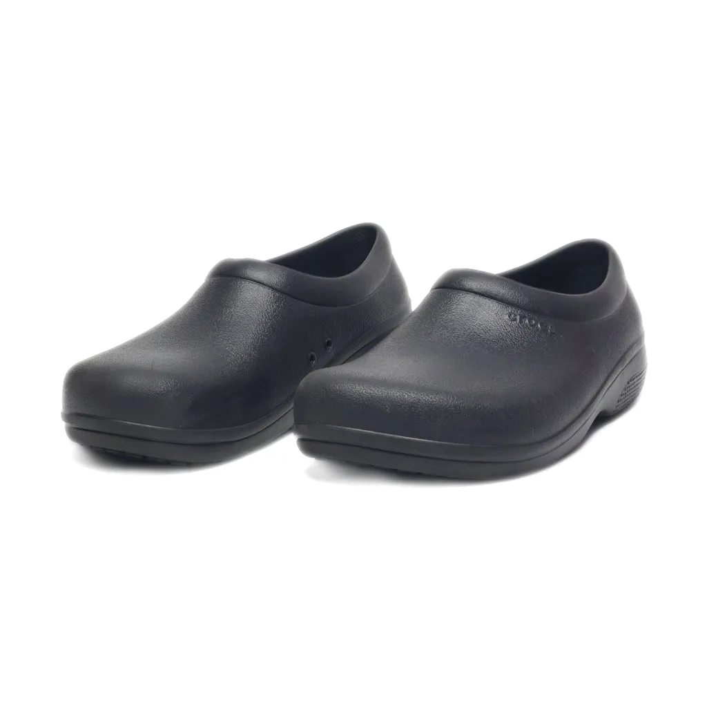 Crocs On The Clock Work Slip Ons Rubber Black Colour For Men