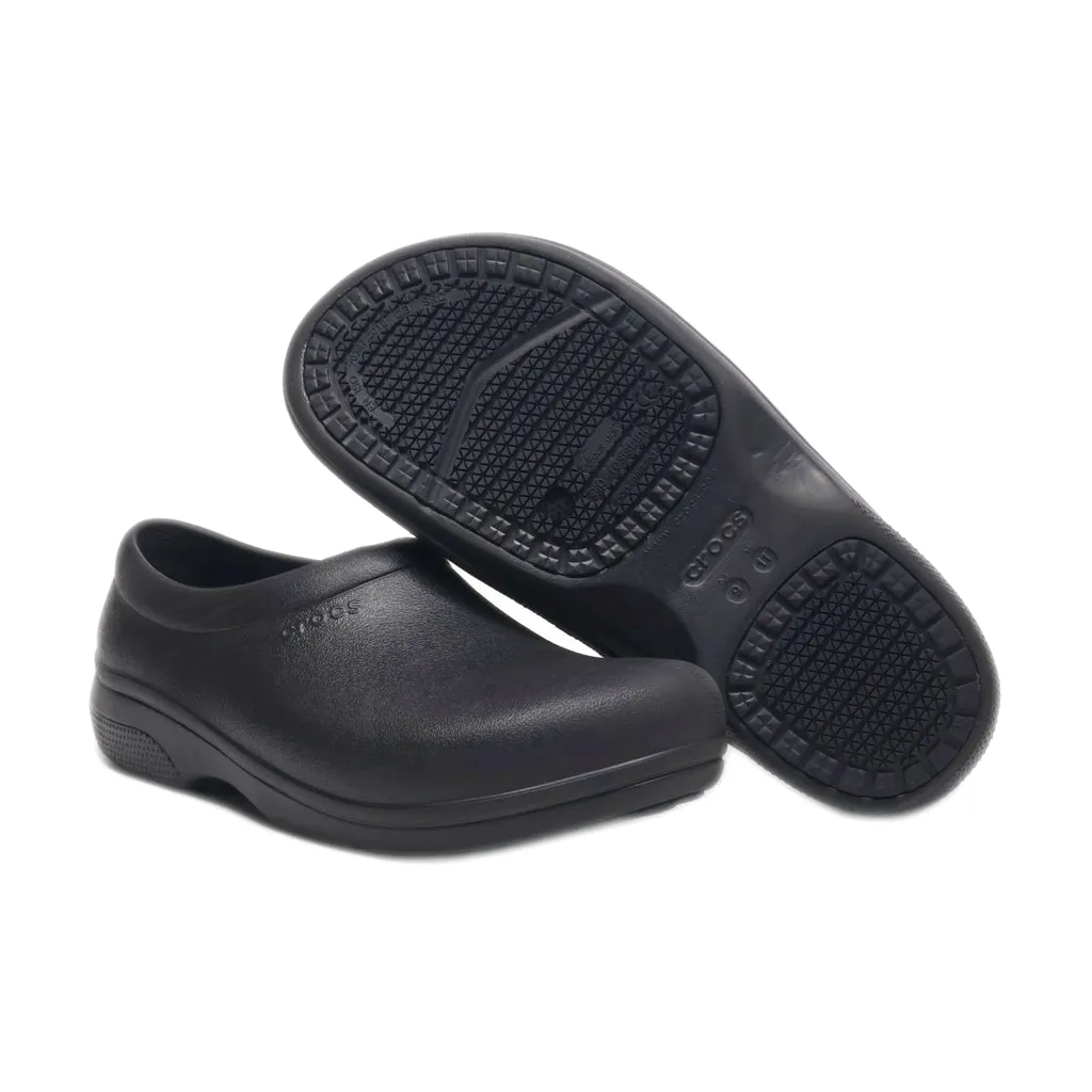 Crocs On The Clock Work Slip Ons Rubber Black Colour For Men