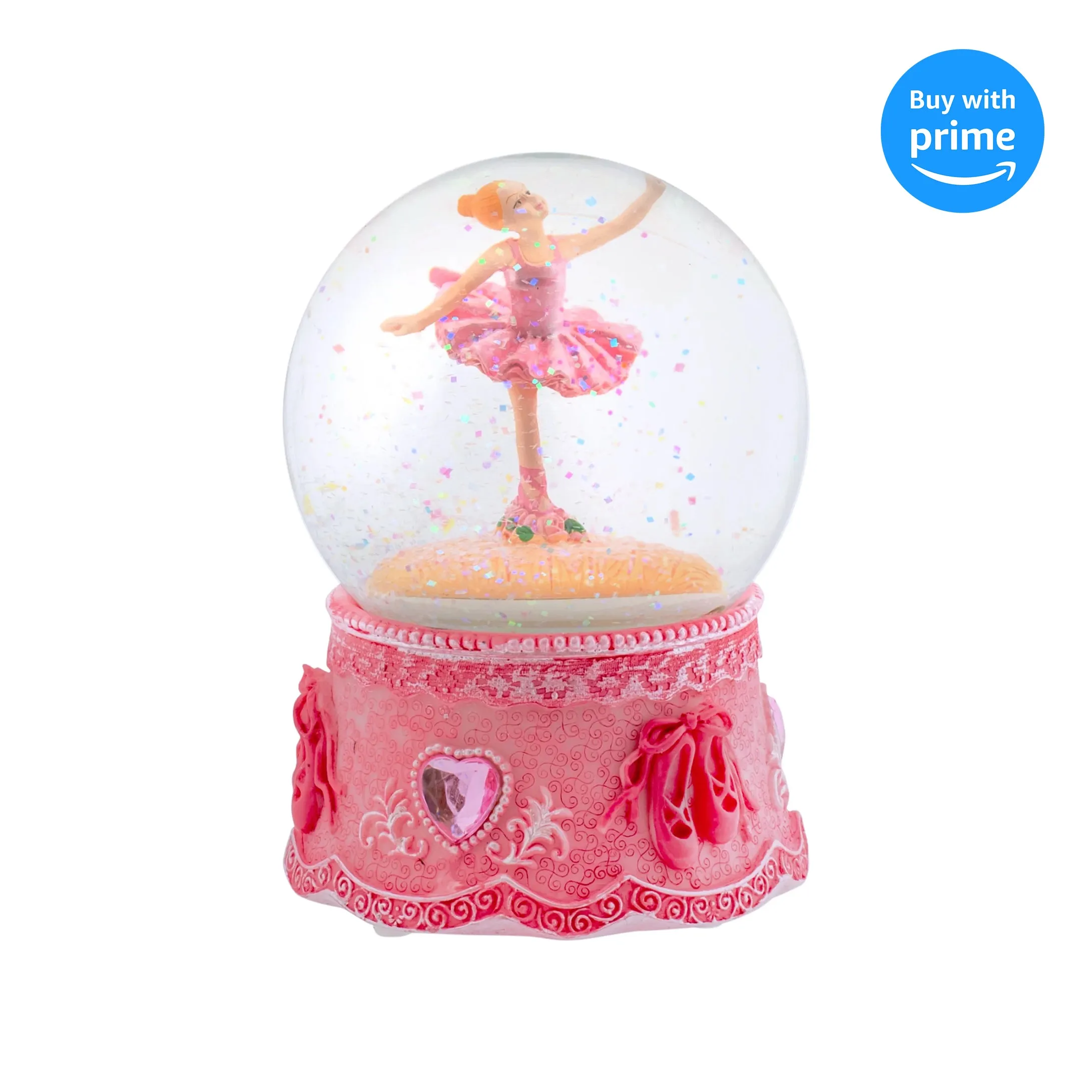 Dancing Ballerina Rotating 100MM Musical Snow Globe Plays Tune Swan Lake