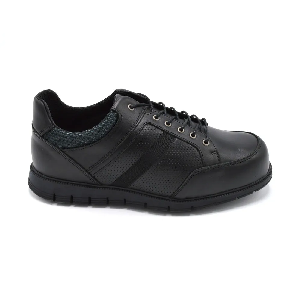 DB Caspian - Mens Extra Wide Fit Trainer/Shoe - 6V (6E-8E) Fitting - Black