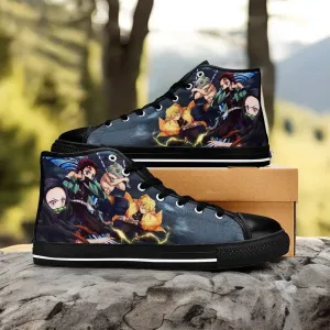 Demon Slayer Kimetsu no Yaiba Shoes High Top Sneakers for Kids and Adults