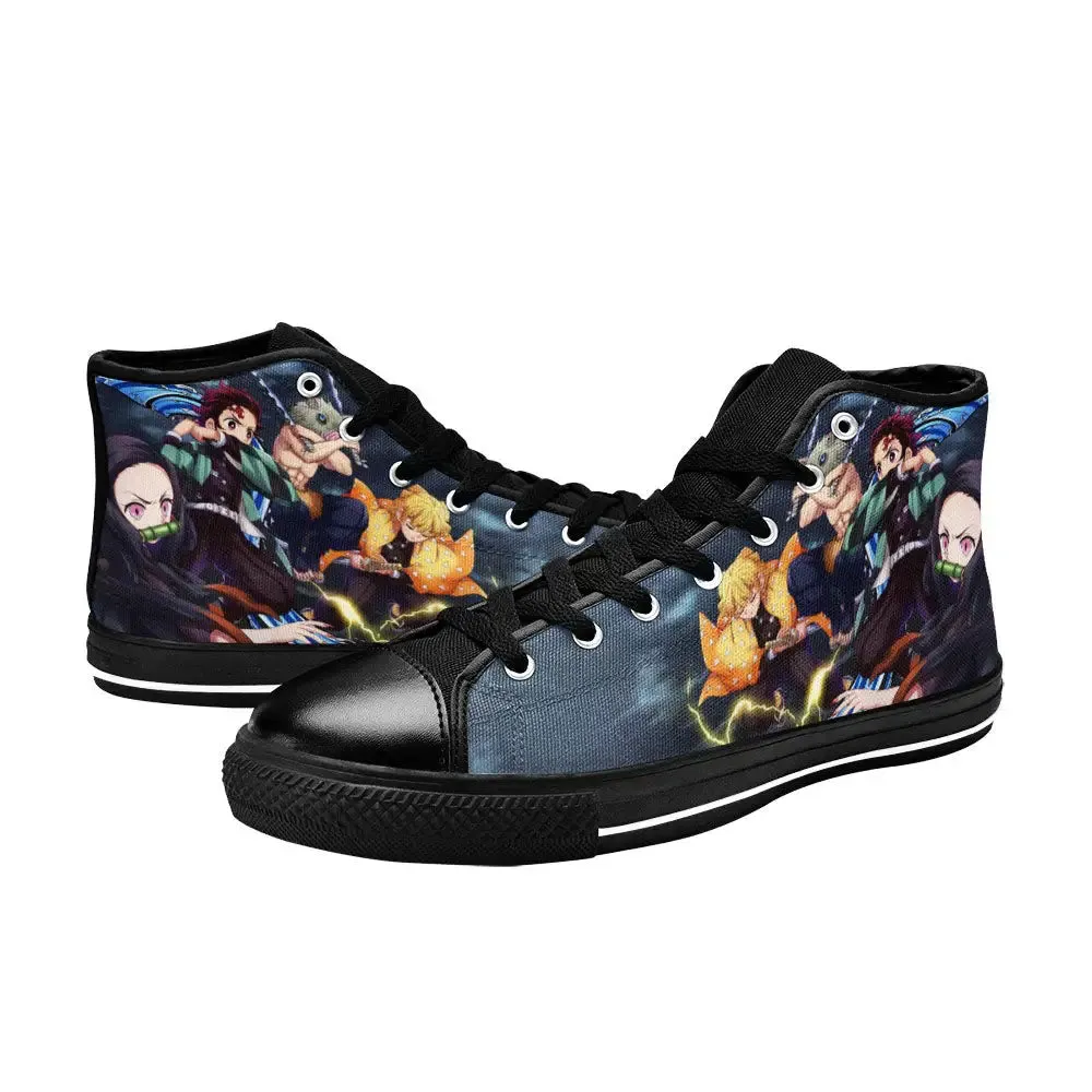 Demon Slayer Kimetsu no Yaiba Shoes High Top Sneakers for Kids and Adults