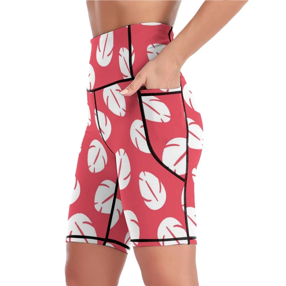 Disney Lilo And Stitch Lilo's Dress Women's Knee Length Athletic Yoga Shorts With Pockets