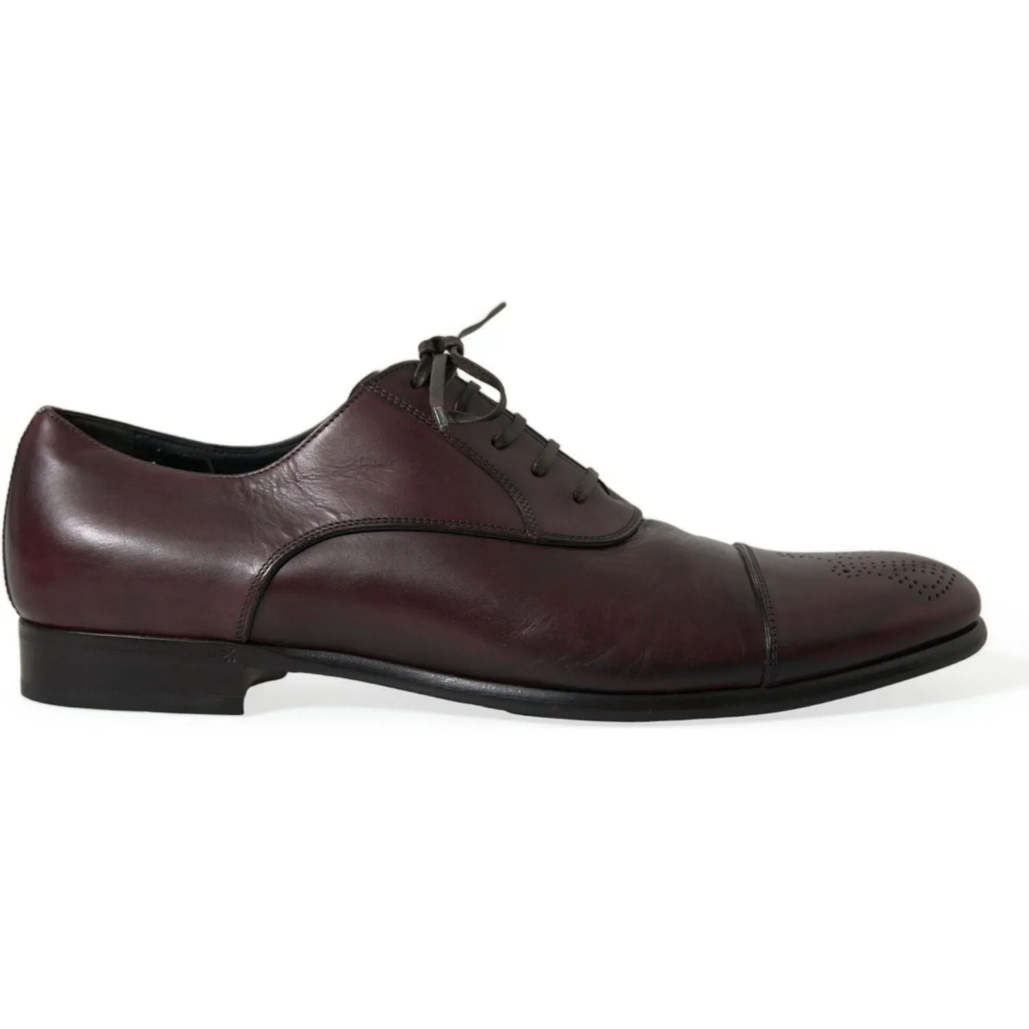 Dolce & Gabbana Elegant Burgundy Leather Derby Shoes