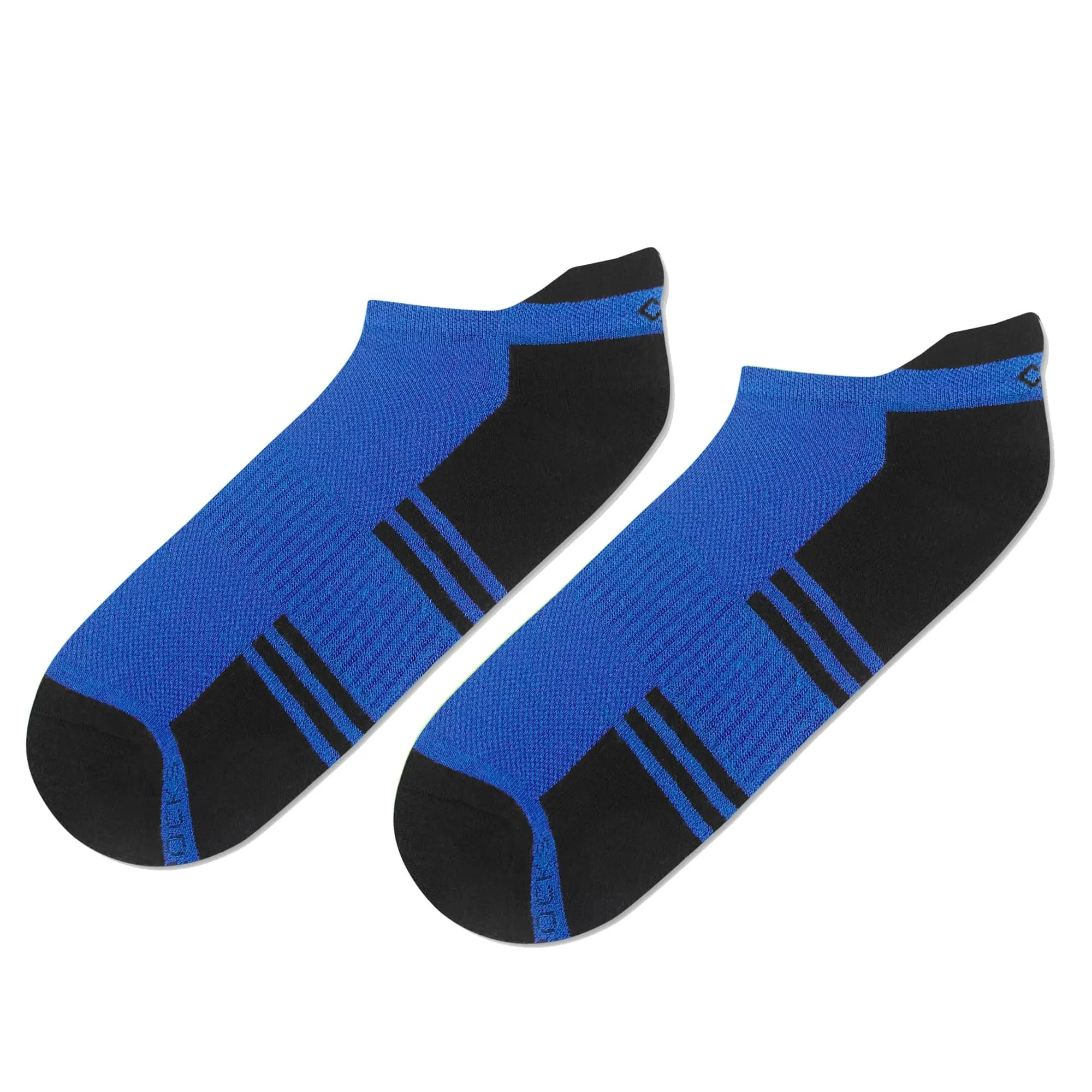 Dual Solid Blue/Black Bamboo Unisex Ankle Length Socks